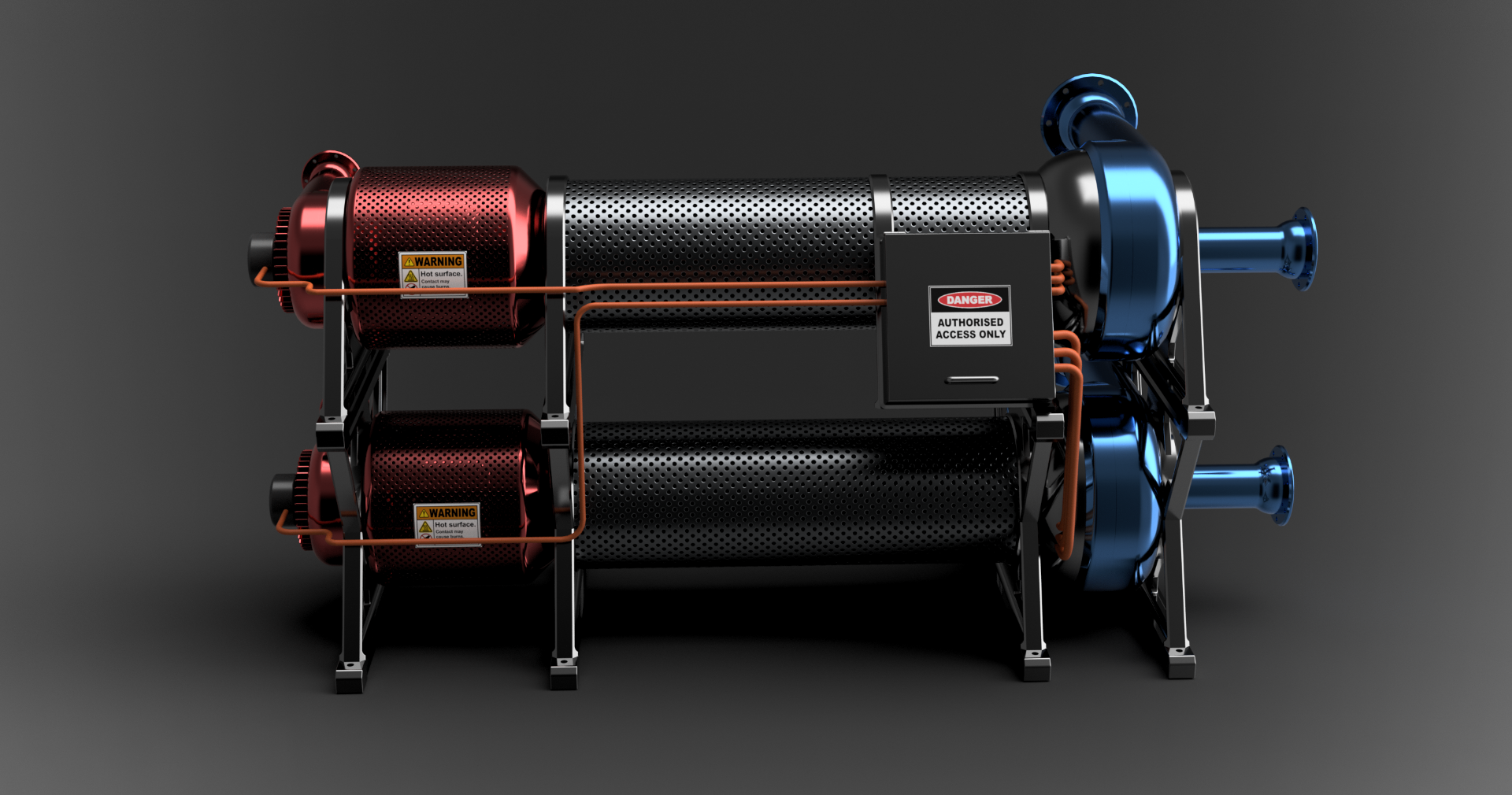 Ace Cryo cooling stack — front elevation